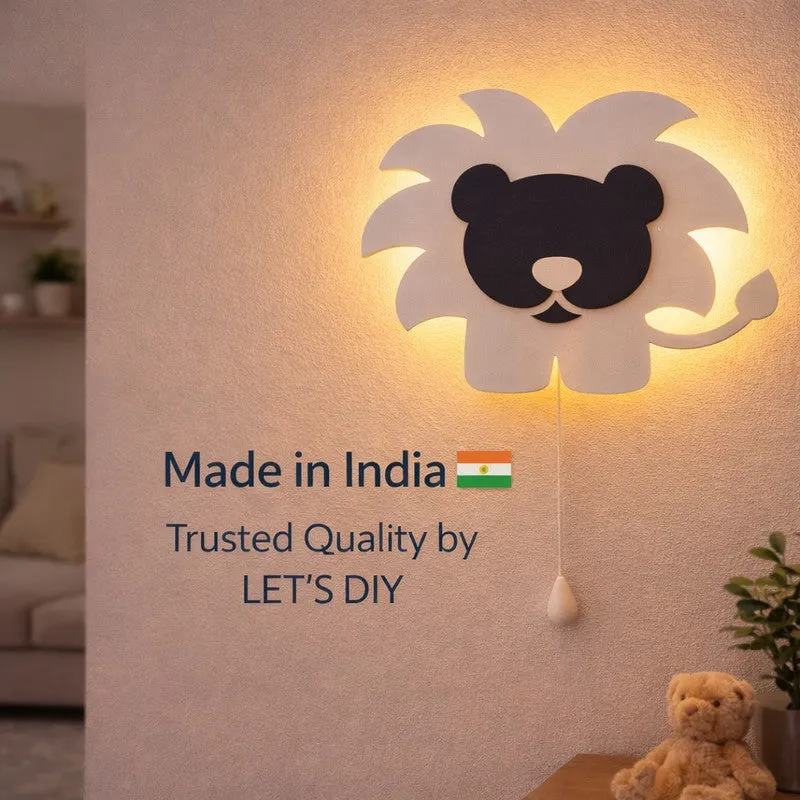 Silenor Lion Battery Operated MDF Wall Lamp - White media 9