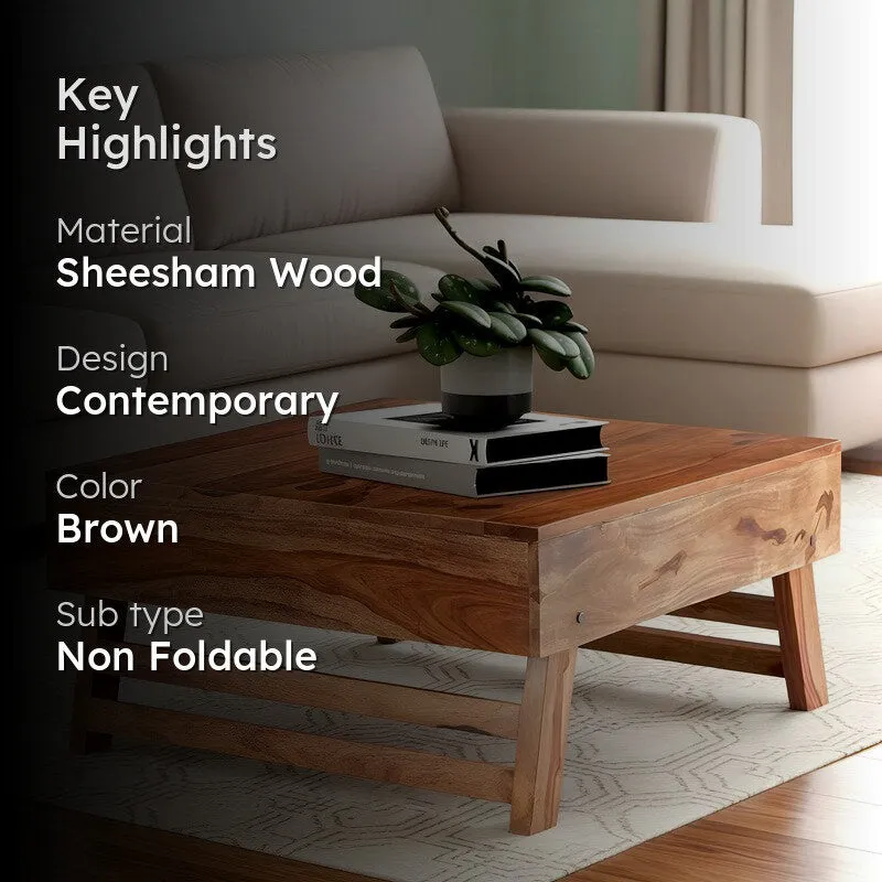 Servon Sheesham Wooden Center Table - Brown media 2