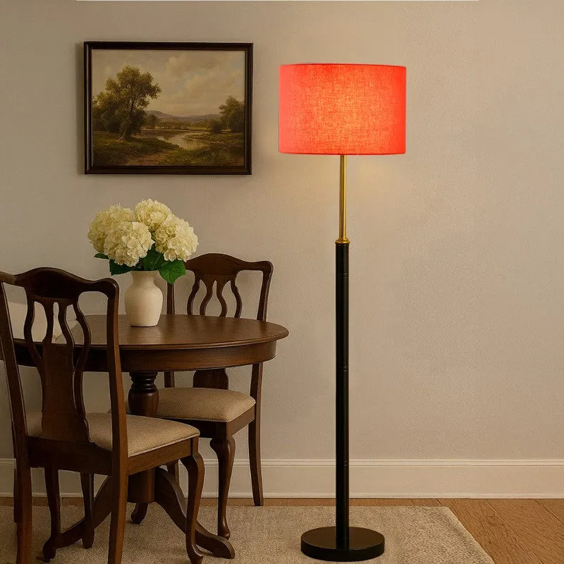 Nordic Glow Wooden Floor Lamp - Orange media 3