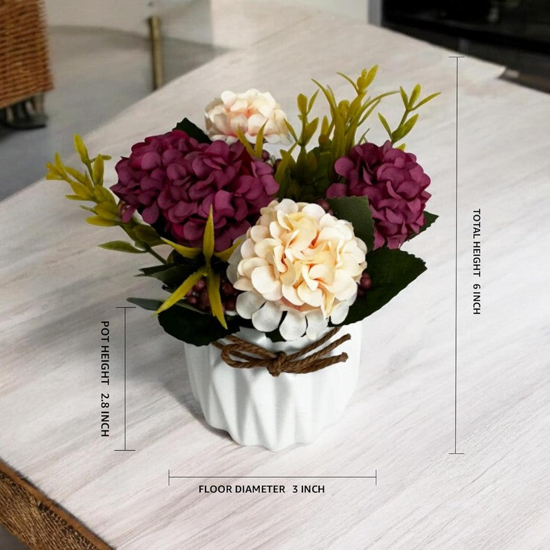Faux Geranium Artificial Flower With Ceramic Pot media 6