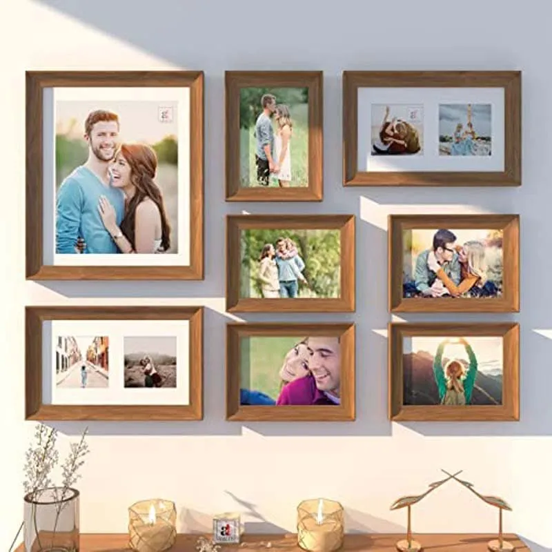 Memories Encased Wooden Photo Frame (Brown) - Set Of Eight media 1