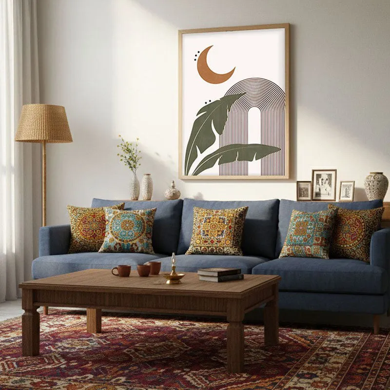 Moonlit Tropics Archival Canvas Wall Art - Natural Brown Frame media 3