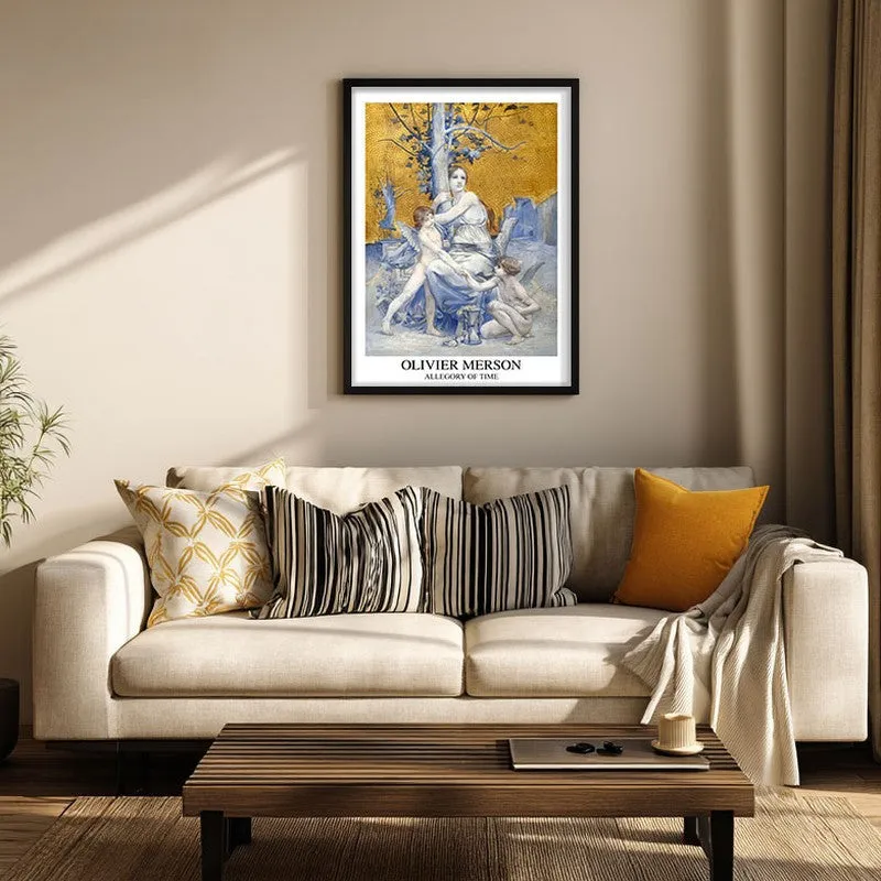 Allegory Of Time Olivier Merson Archival Canvas Wall Painting - Black Frame media 3