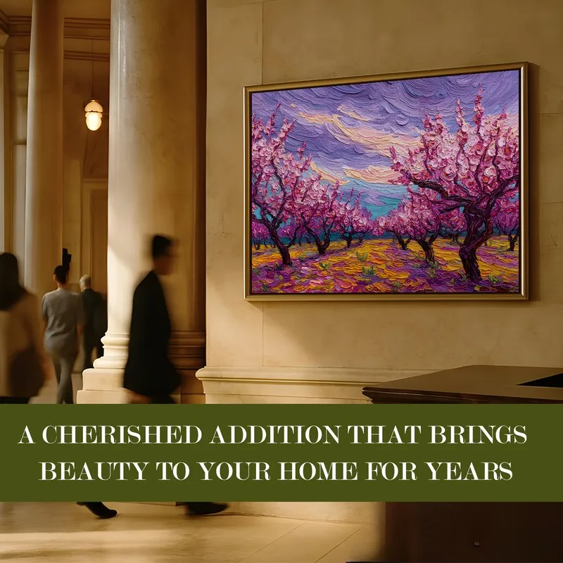 Blush Meadow Canvas Wall Painting With Frame media 7
