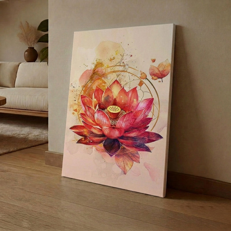 Cosmic Kamalam Canvas Traditional Wall Art