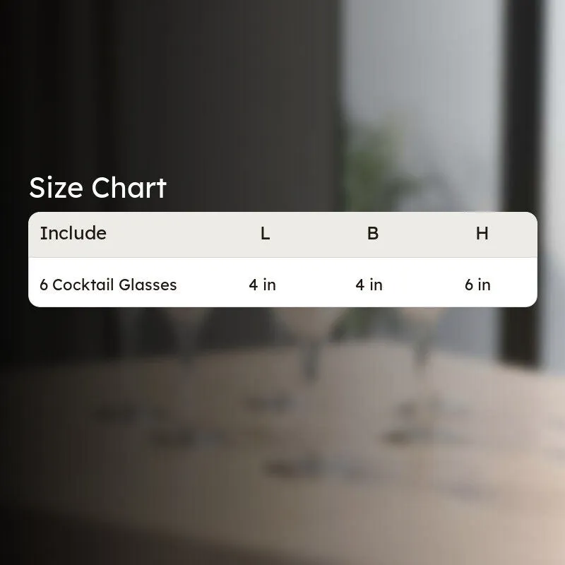 Martini Cocktail Glass (190 mL Each) - Set Of Six media 10