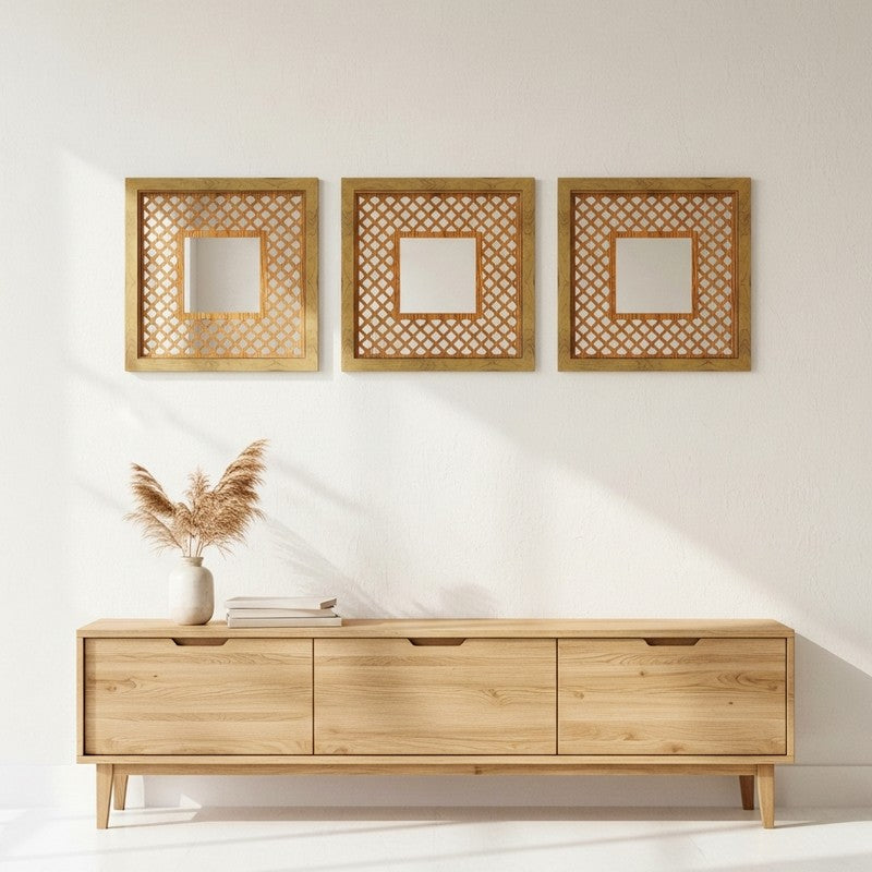 Woodelle Wall Accent With Wooden Frame (Brown) - Set Of Three media 4