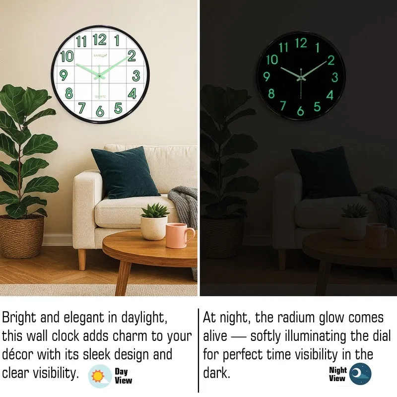Opulent Analog Palstic Wall Clock - Black & Green media 6