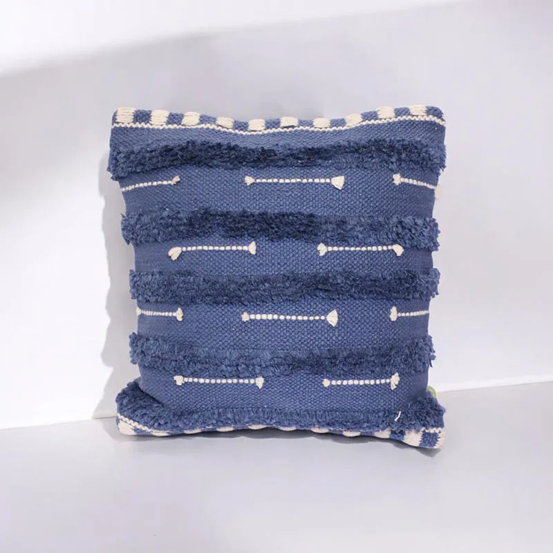 Softscape Tufted Cushion Cover - Blue & White media 3