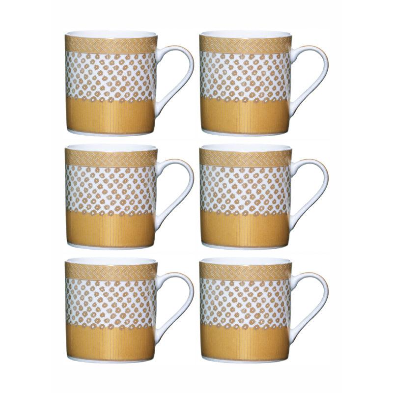 Sonaki Giselle Charm Bone China Tea Cup Gold & Yellow (210 mL Each) - Set Of Six media 3
