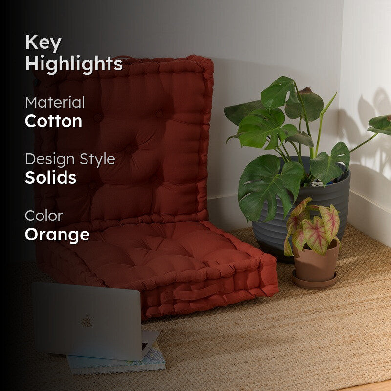 Marlon Floor Cushion (Orange) - Set Of Two media 2