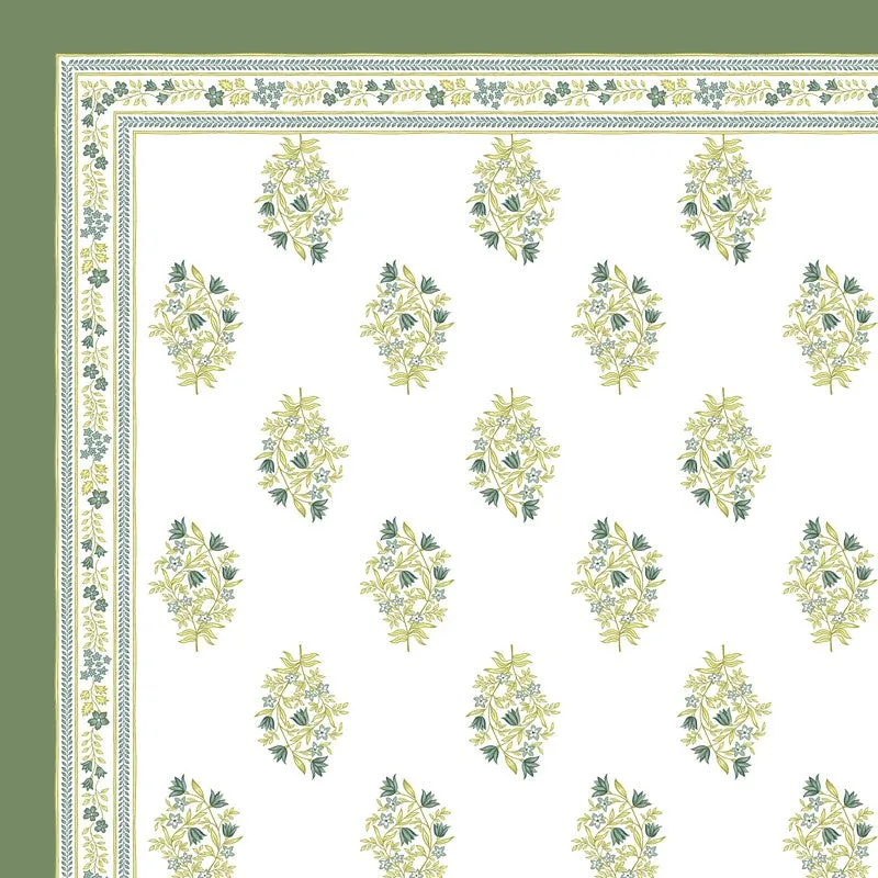 Rang Flow Cotton Bedsheet (Parrot Green,White) - 120 TC media 6