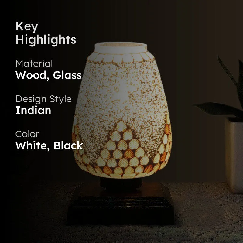 Lunero Glass Table Lamp With Wooden Base media 2