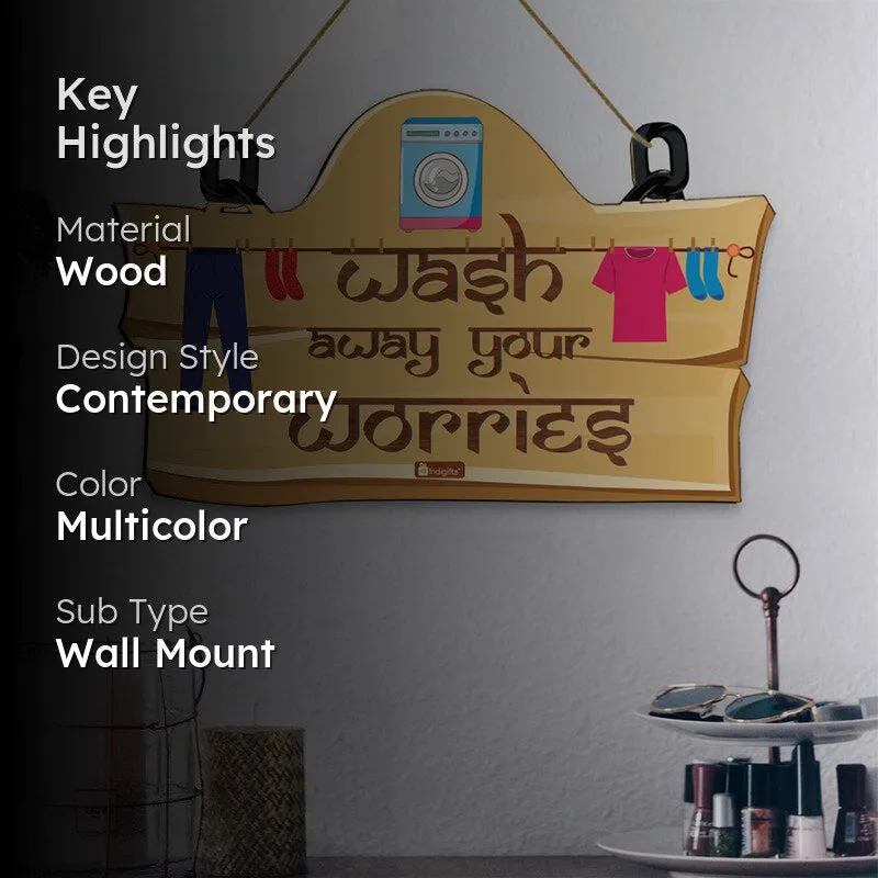 Wash Away Your Worries Wooden Wall Accent media 2