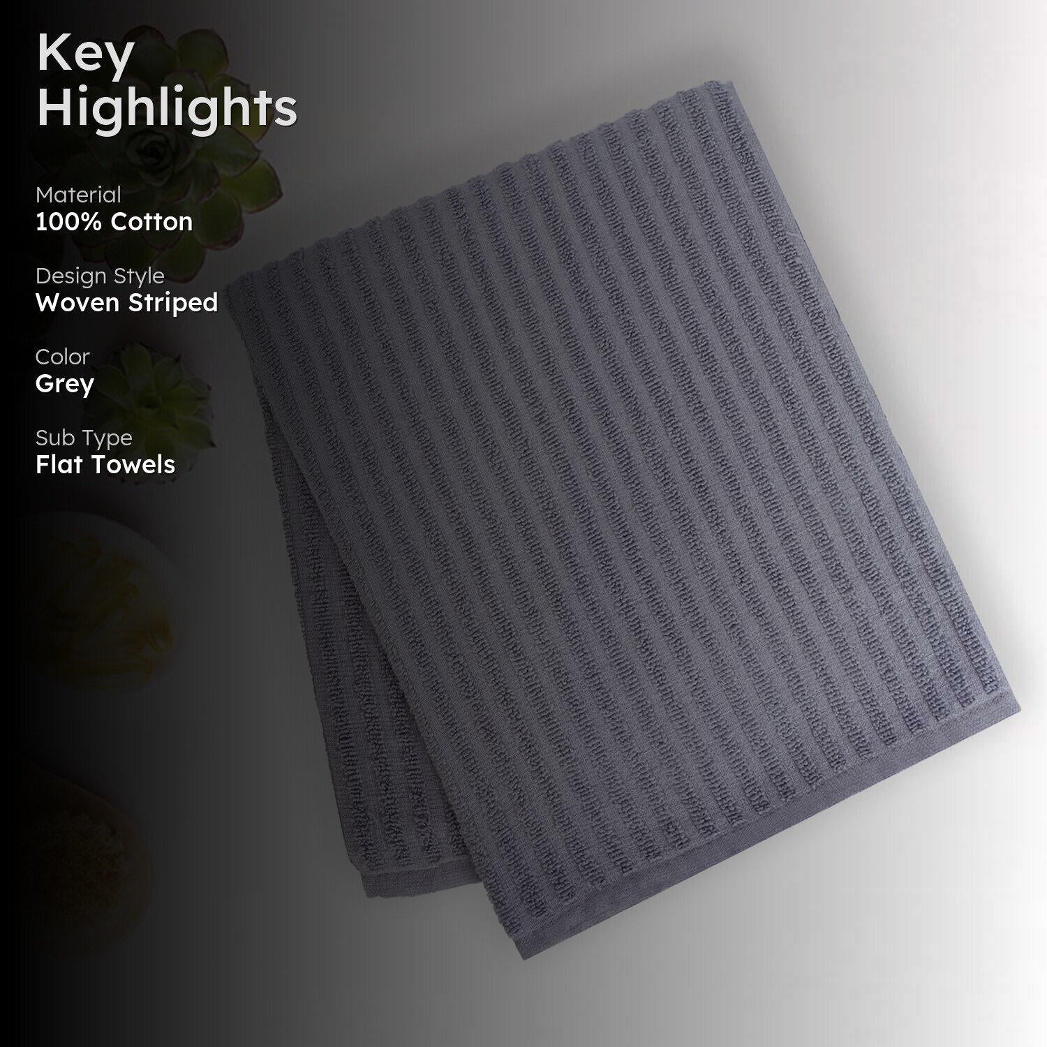 Micro Cotton LuxeDry Striped Bath Towel - Grey media 2