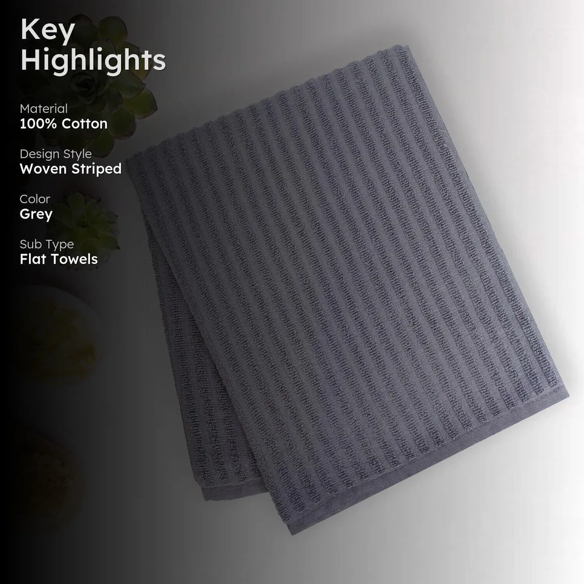 Micro Cotton LuxeDry Striped Bath Towel - Grey media 2