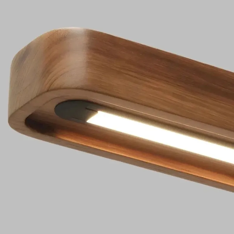 Slim LED Bar Teak Wood Ceiling Lamp media 5
