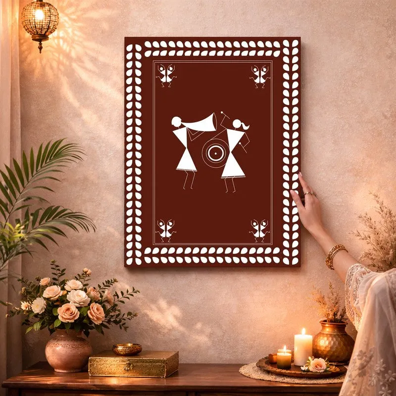 Warli Music Canvas Wall Art & Paintings media 3