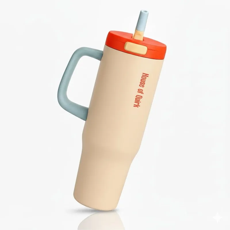 AuraGrip Stainless Steel Tumbler (1200 ML) - Peach media 4