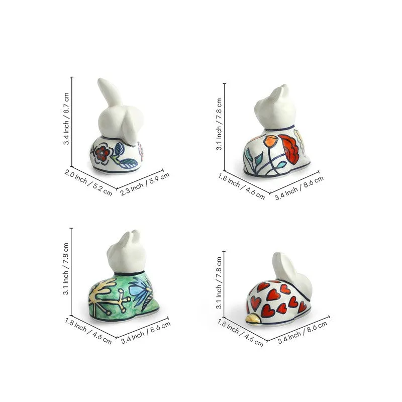 Bunny Army Ceramic Handpainted Decorative Showpiece - Set Of Four media 7