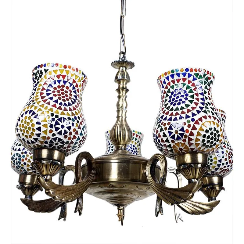 Elva Vistara Mosaic Golden Antique Ceiling Lamp media 4