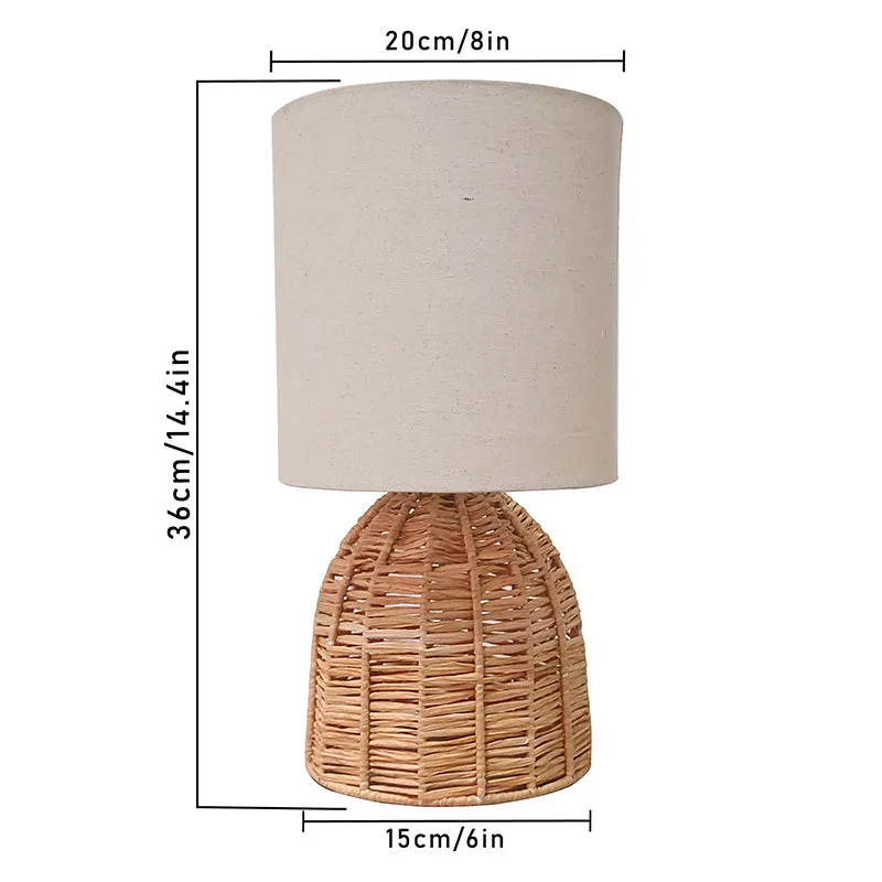 Palladian Curve Raffia Fabric Table Lamp - White,Brown media 5