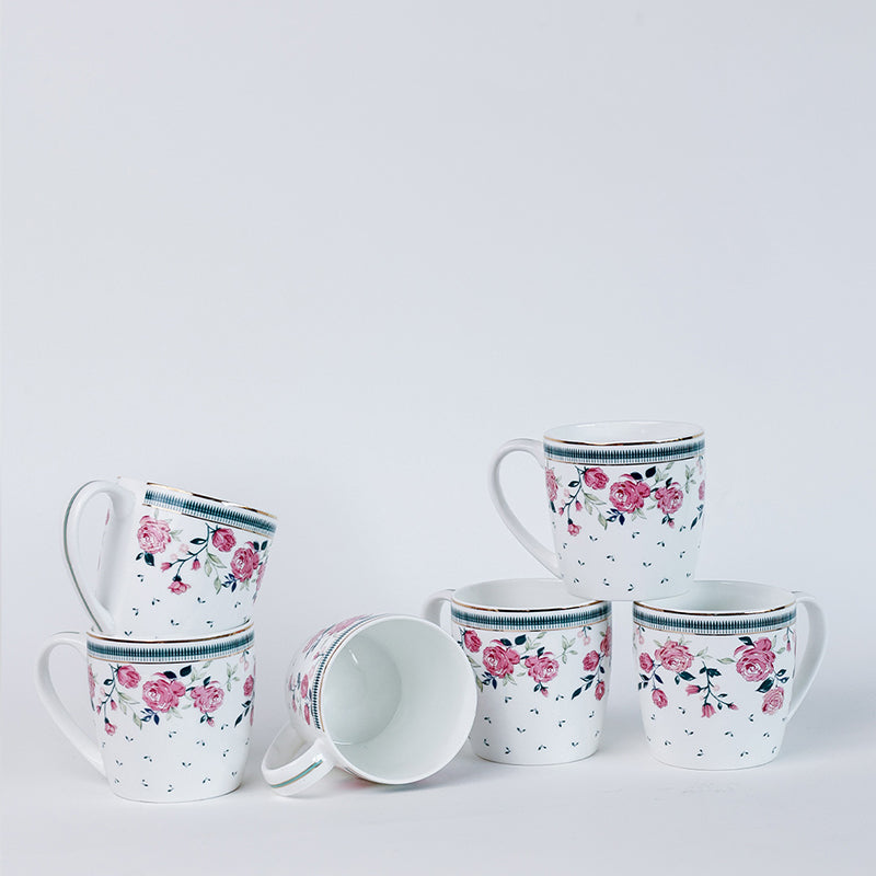 Magique: Portrait of a Rose Bone China Chai Mugs (180 mL Each) - Set of Six media 5