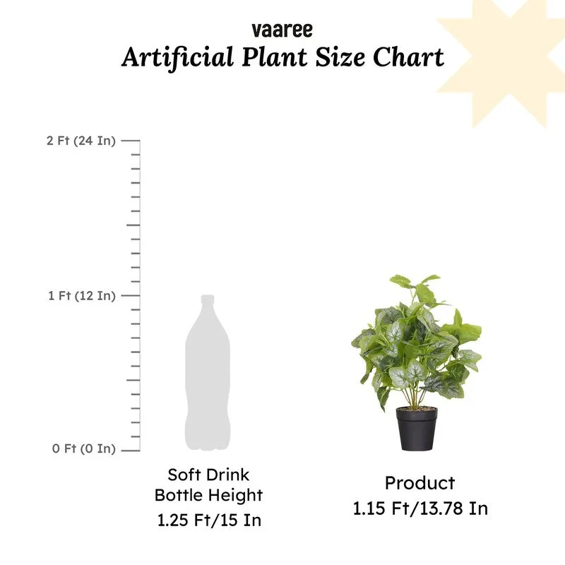 Artificial Frosted Grape Ivy Leaf Plant With Black Fiber Pot - 1 Feet media 7