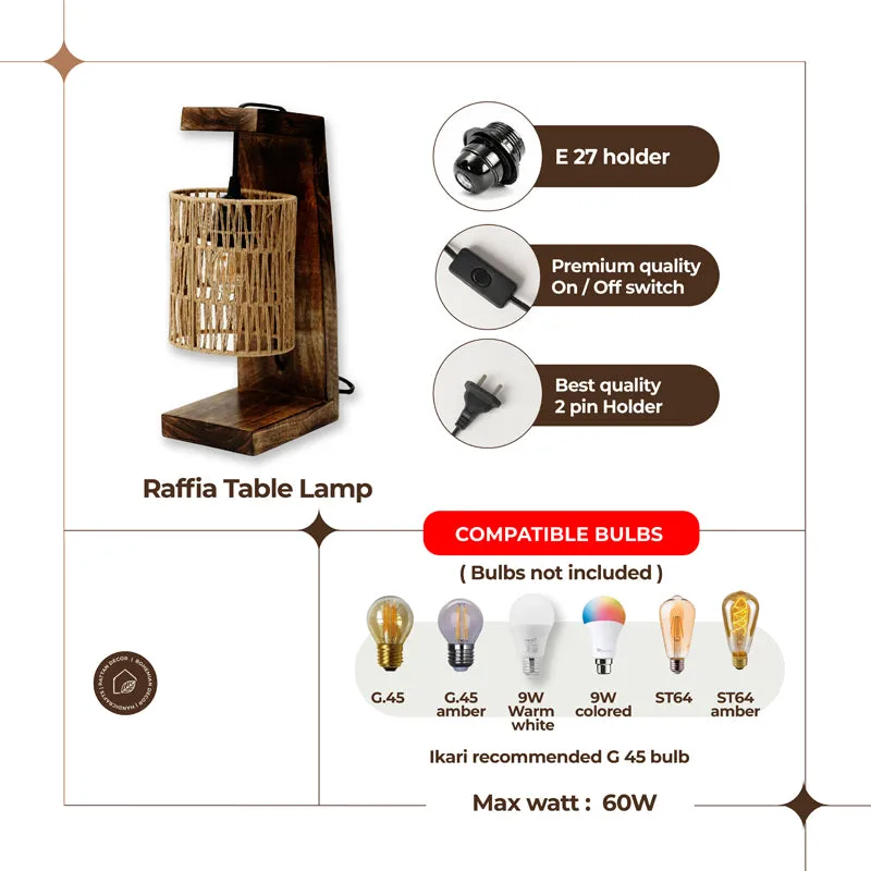 TerraLit Rattan Table Lamp - Beige,Brown media 4