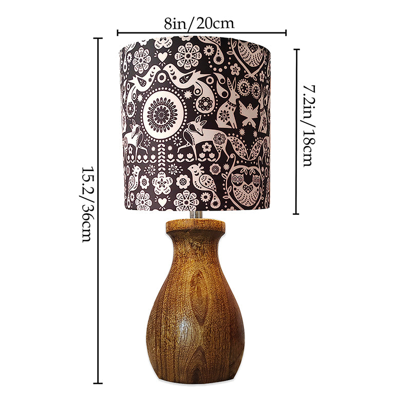 Paragon Wooden Fabric Table Lamp - Black,Brown media 5