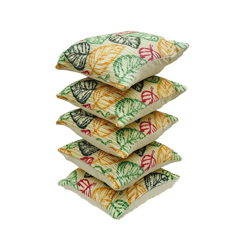 Squarecraft Cushion Cover (Yellow, Red) - Set Of Five media 5