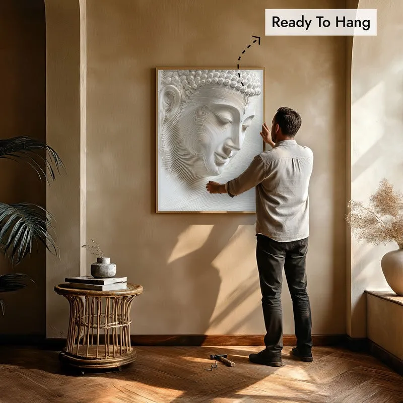 Meditative Flow Wall Painting With Brown Frame media 5