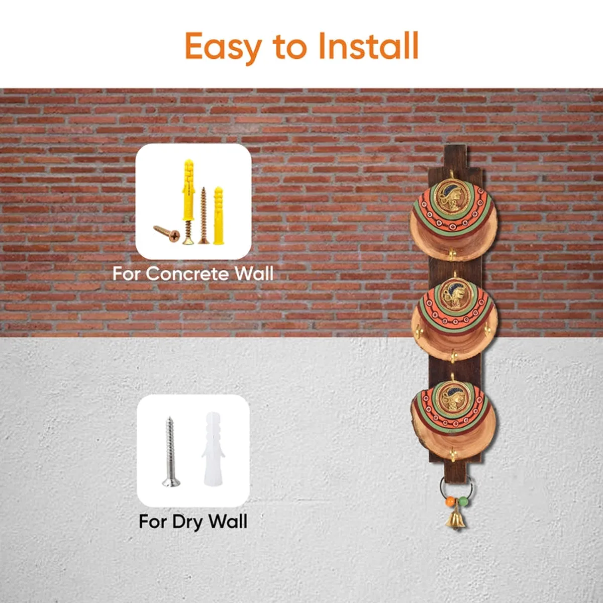 Miyara Handcrafted Dhokra Wall Art - 12