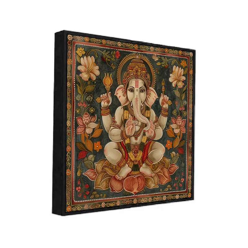 Regal Ganapati Canvas Wall Art With Frame media 3