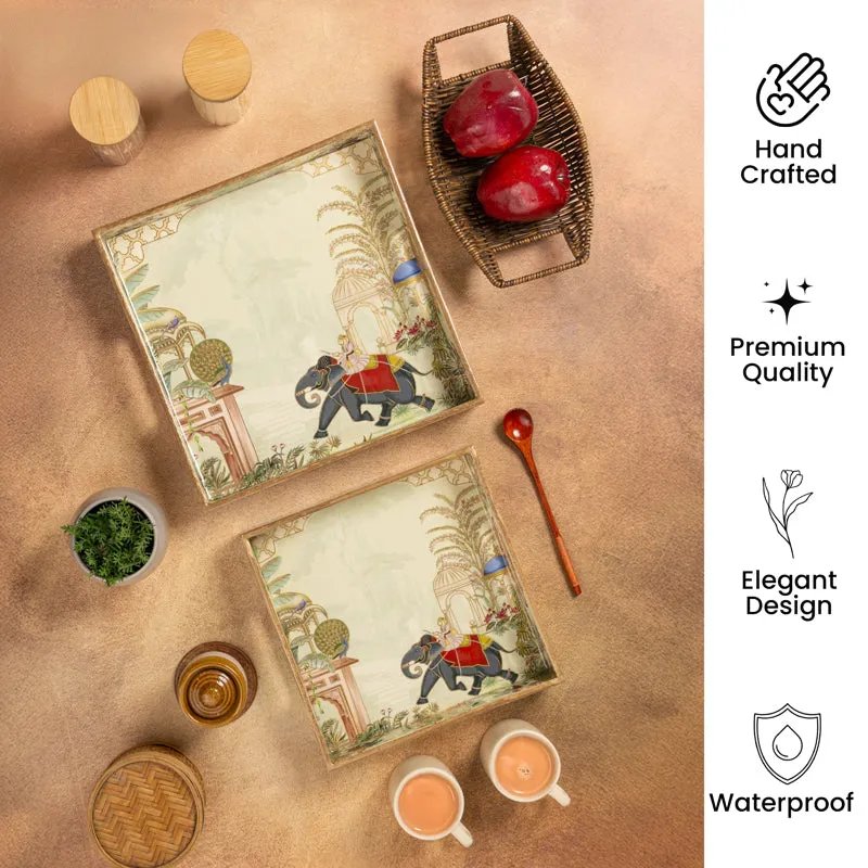 Raj Gaj Square Serving Tray - Set Of Two media 6