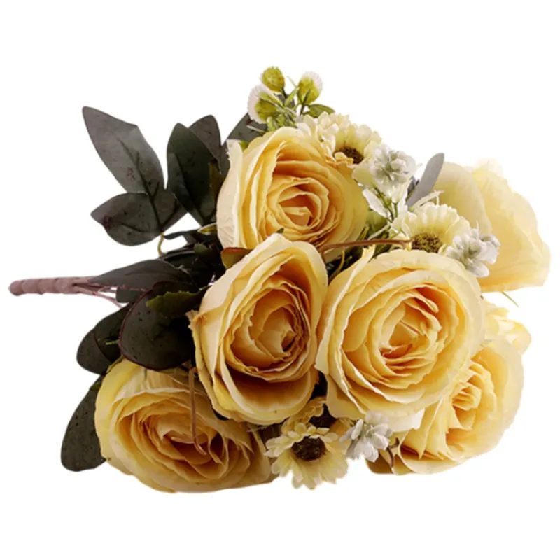 AarviDecor Sunny Rose Silk Artificial Flowers media 5
