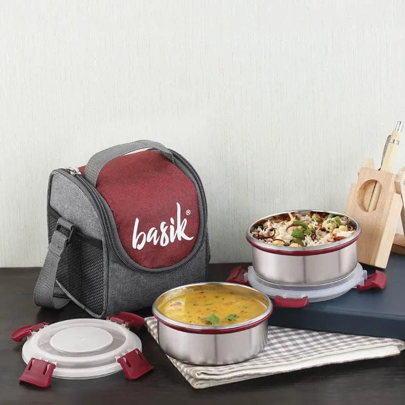 Yumbox Express Lunch Box With Bag (Maroon) - Set Of Two media 1