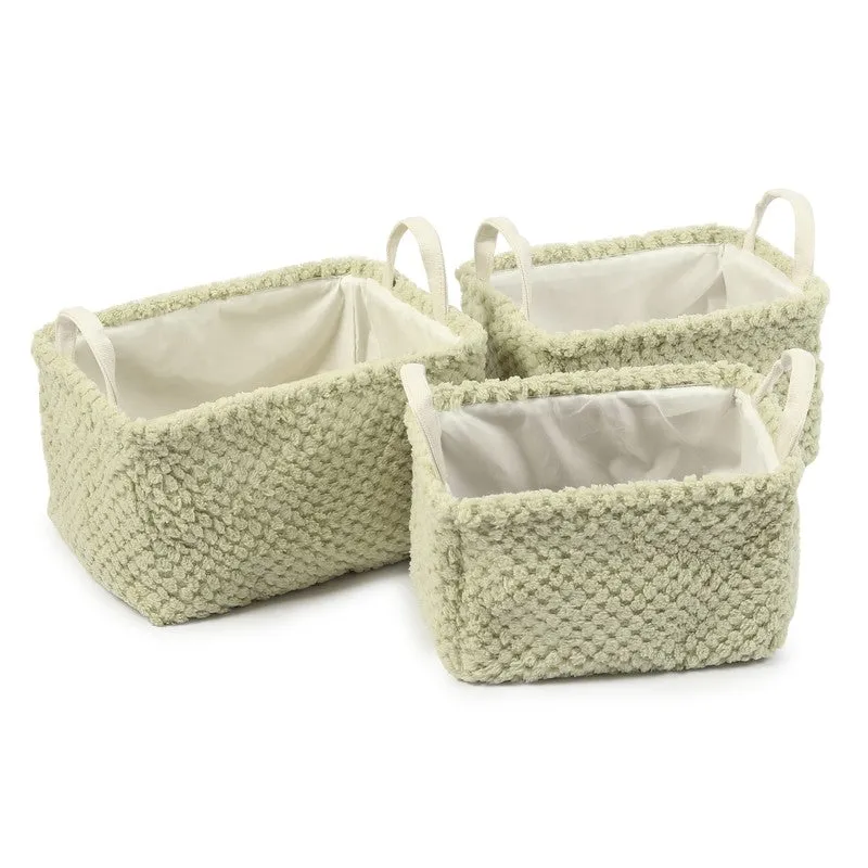 UrbanNest Fabric Storage Basket (Green) - Set Of Three media 4