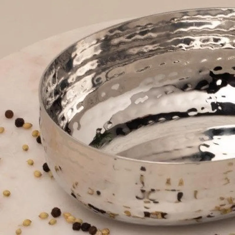 Vintage Charm Hammered Snack Bowl (650 ML) - Set Of Two media 4