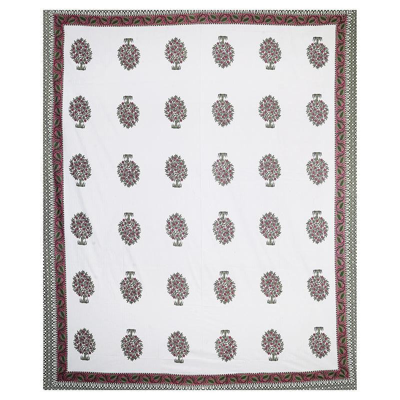 Chatur Floral Cotton Bedsheet (Violet) - 144 TC media 5