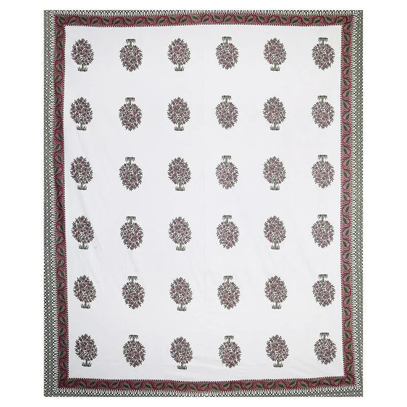 Chatur Floral Cotton Bedsheet (Violet) - 144 TC media 5