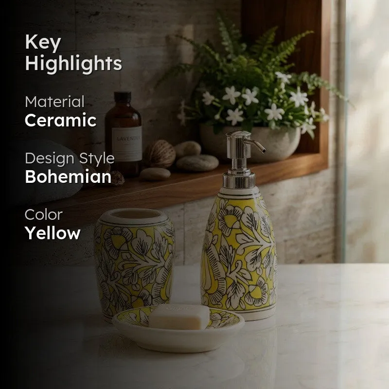 Bloom Bath Ceramic Bathroom Set - Three Piece Set media 2