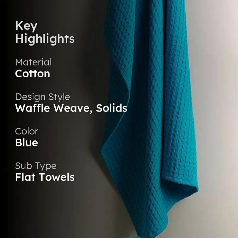Alyssa Textured Waffle Bath Towel - Dark Blue media 2