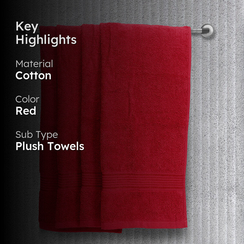 Eva Quick Dry Hand Towel (Red) - Set Of Four media 2
