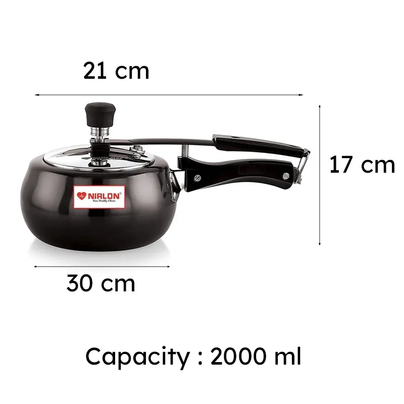 Nirlon Hard Anodized Aluminum Pressure Cooker - 2000 mL/ 8 Inches media 11