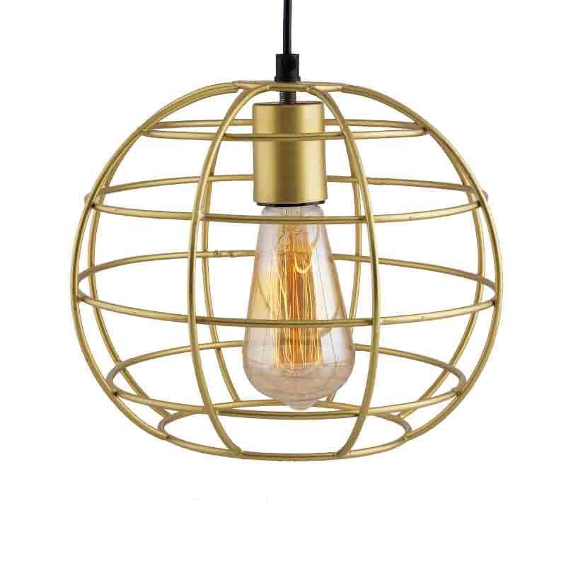 Mesh Ball Metal Ceiling Lamp - Golden media 4