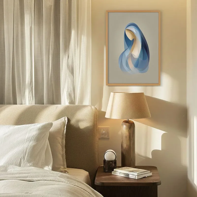 Holy Mary In Quiet Devotion Archival Paper Wall Painting With Brown Frame media 4