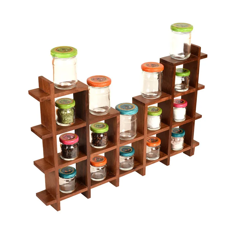 Shamamah Wall Shelf With Storage Jar - Seventeen Piece Set media 4