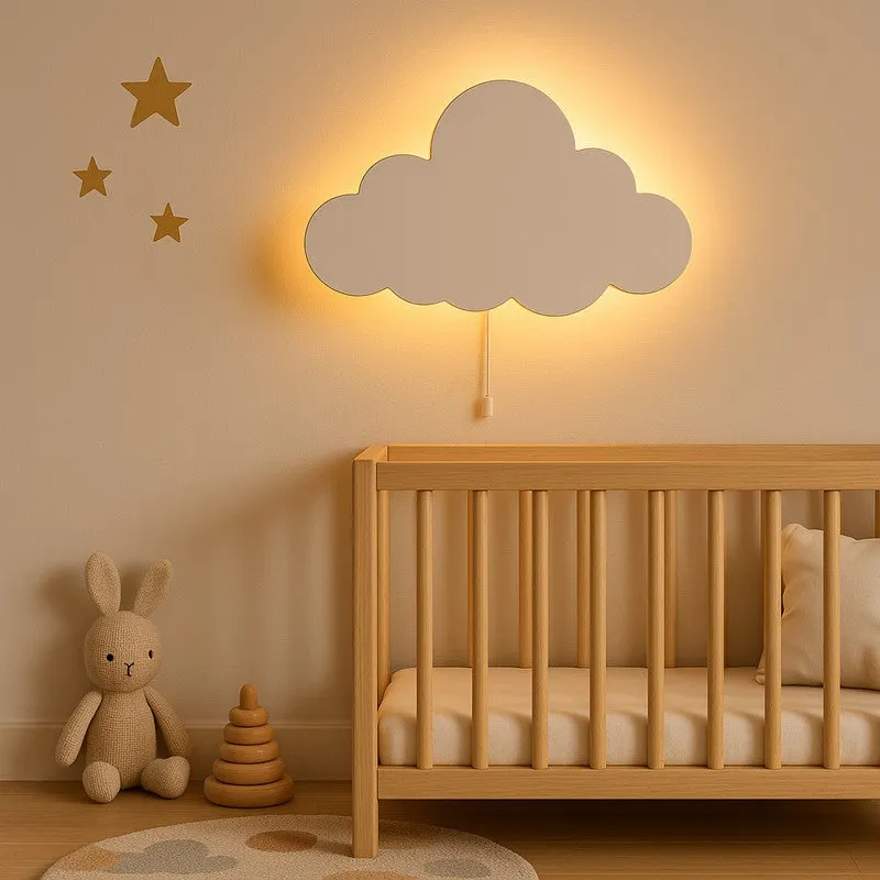 Snuggle Cloud Battery Operated MDF Wall Lamp - White media 1