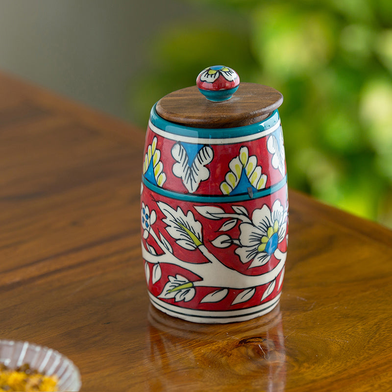 Rang-E-Gul Curve Ceramic Jar - 570 mL